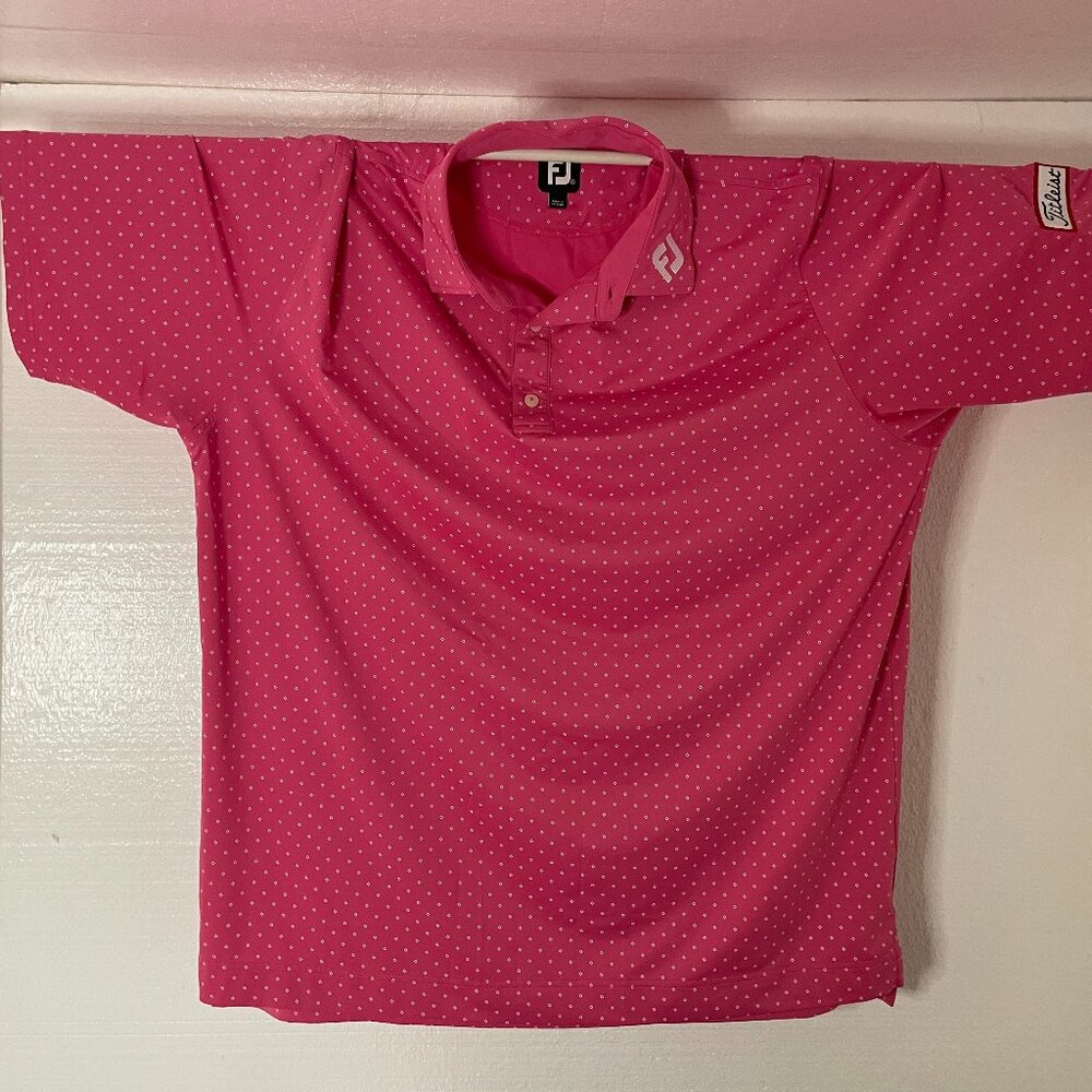 Men's Footjoy polo shirt, pink, size XXL